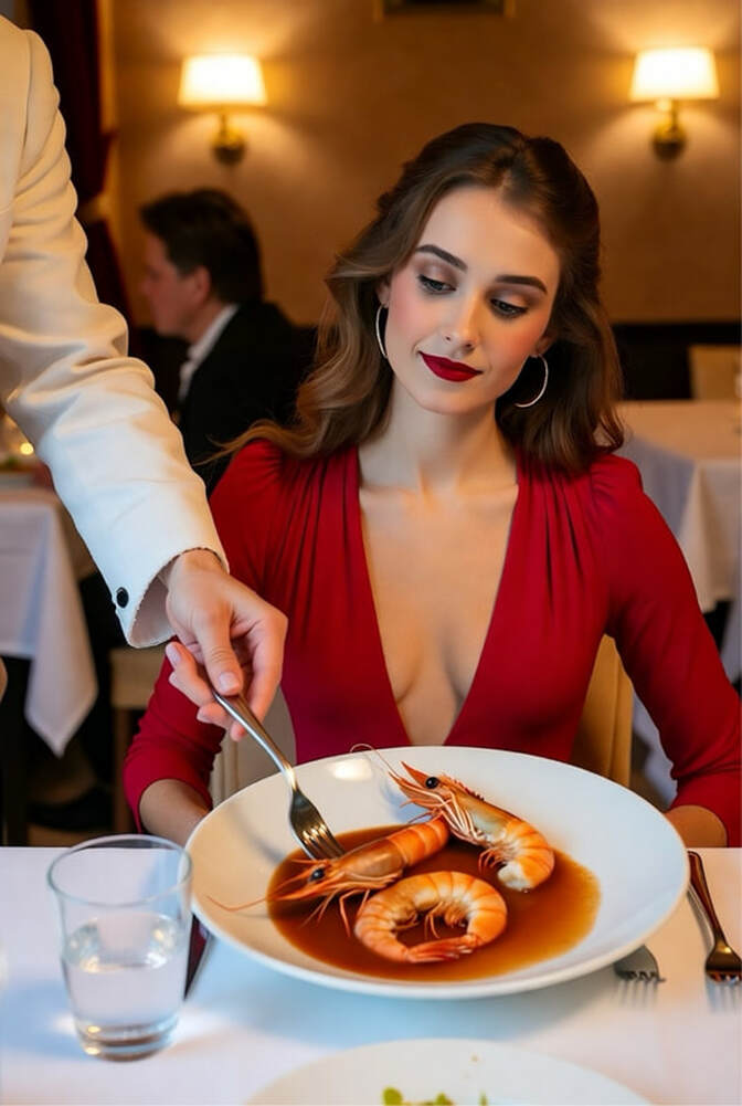 Mademoiselle en est réduit à ne manger que des écrevisses à la nage